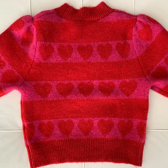 Zara pink hearts cropped sweater S - Picture 3 of 4